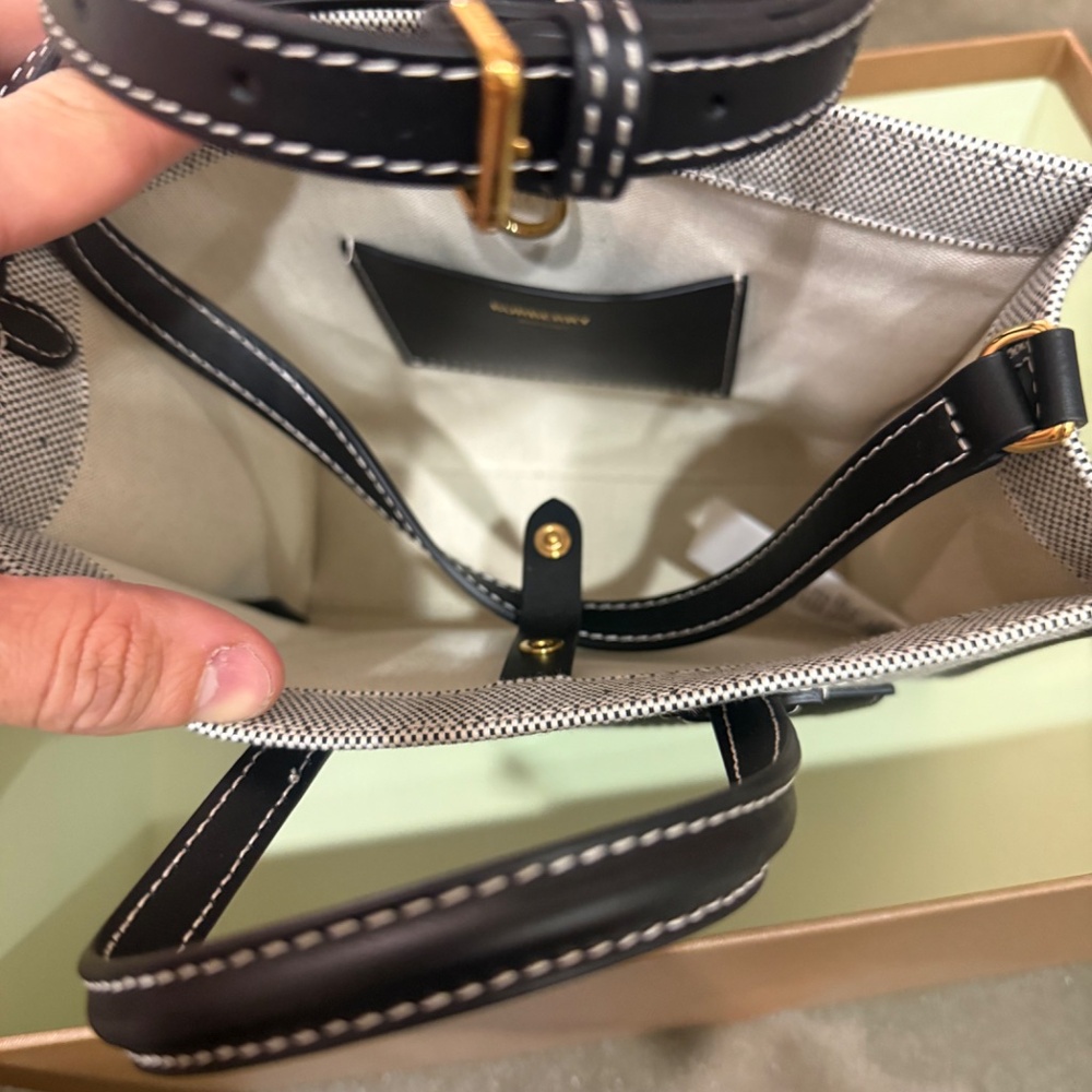 Burberry Mini Two-Tone Canvas Tote - Picture 6 of 13